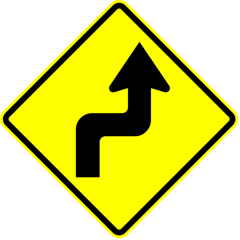 Double Sharp Curve Ahead Sign In Panama Free Vector Clipart Images On