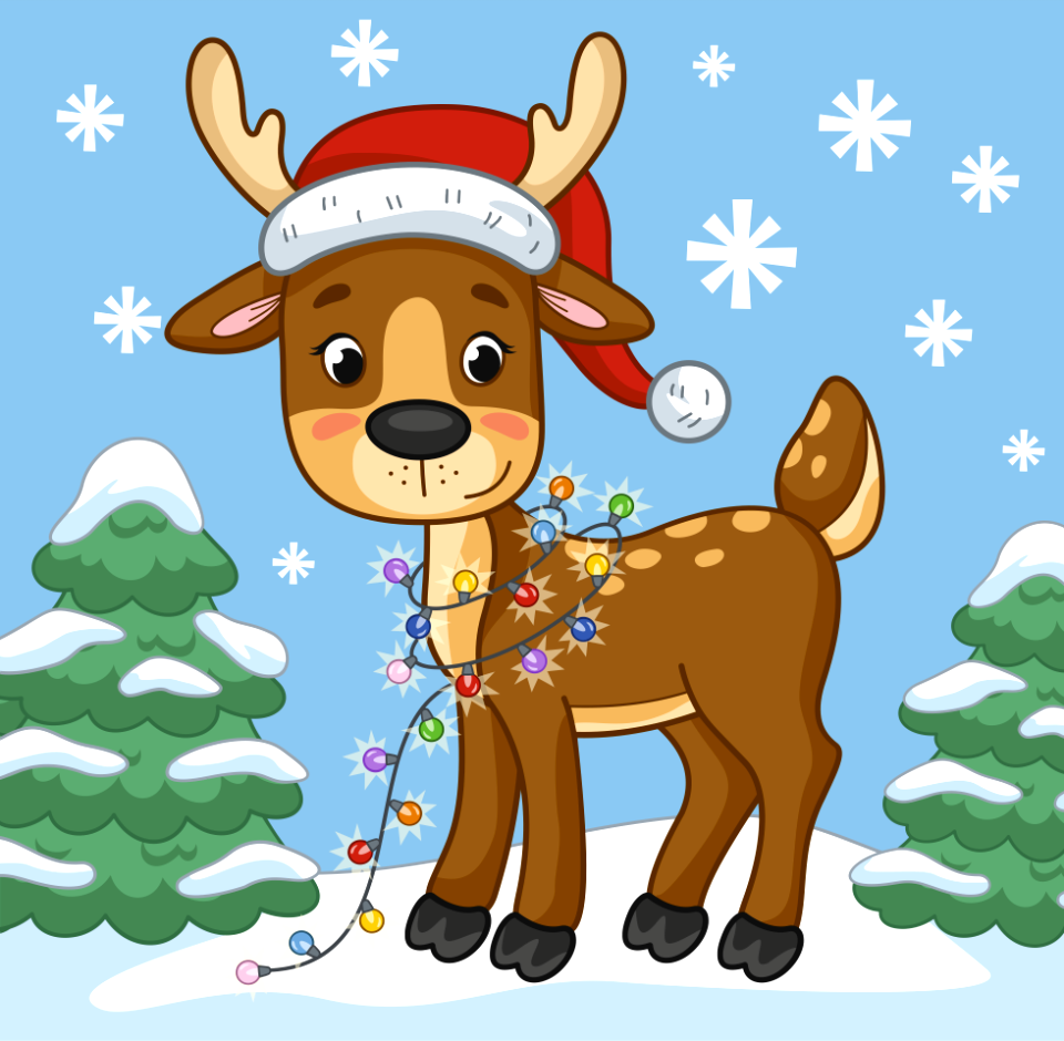 Christmas Reindeer Free Digitally Made Illustrations On Creazilla