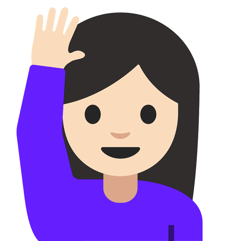 Woman Raising Hand Free Vector Emoji On Creazilla