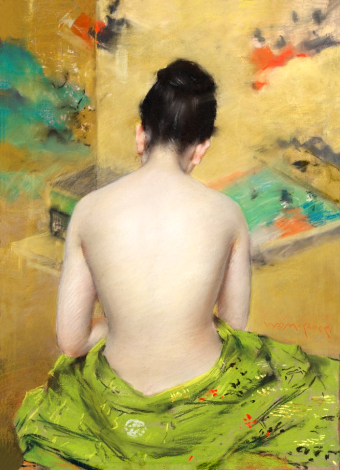 Naked Japanese Woman Posing Sensually With A Kimono Vintage Erotic Art Study Of Flesh Color