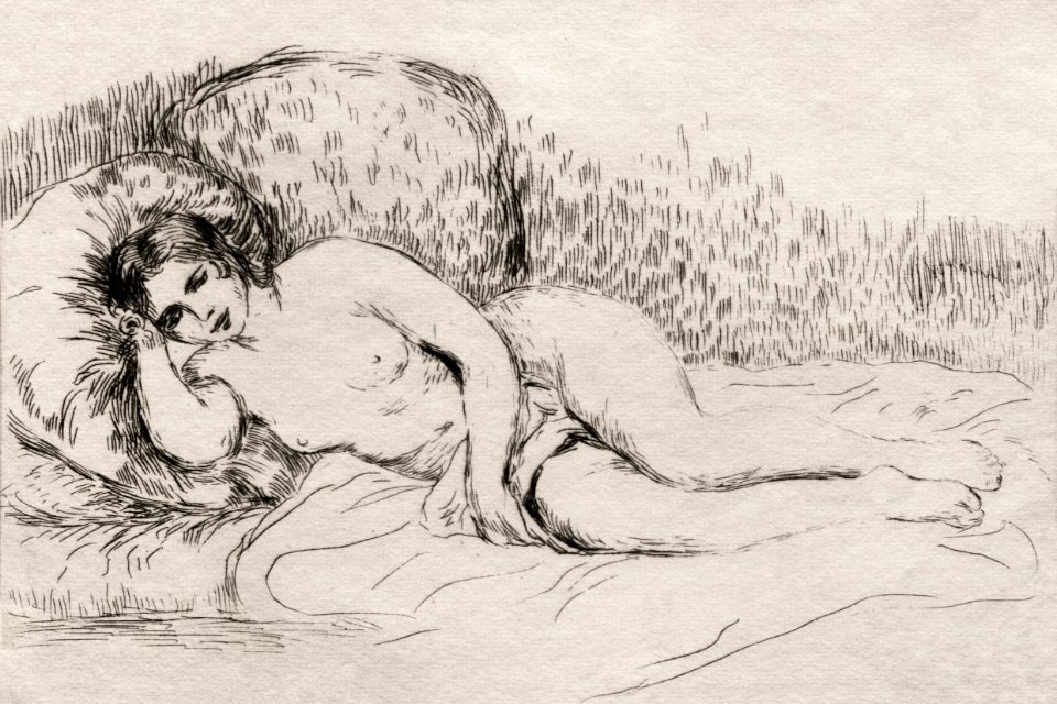 Vintage Erotic Nude Art Of A Naked Woman Nude Woman Reclining