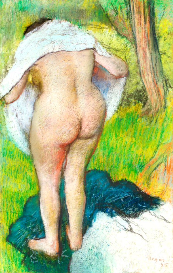 Nude Woman Girl Drying Herself 1885 Painting In High Resolution By