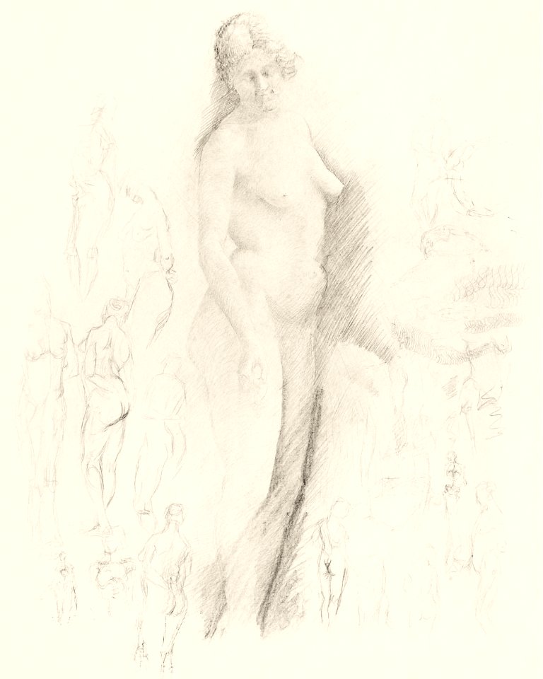 Vintage Erotic Nude Art Of A Naked Woman Nude By Solon H Borglum