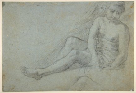 Seated Nude Male Figure Recto Seated Figure Verso MET DP820511