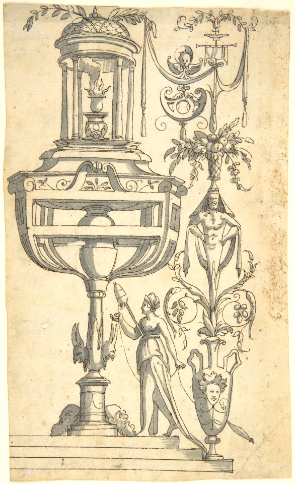 Candelabra Grotesque With A Naked Boy In A Strapwork Contraption Met