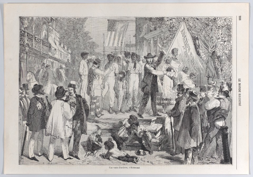 Une Vente D Esclaves Richmond A Slave Auction At Richmond From Le Monde Illustr Met