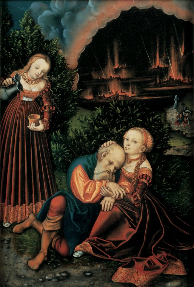 Lucas Cranach d Ä Lot und seine Töchter Compton Verney Art Gallery