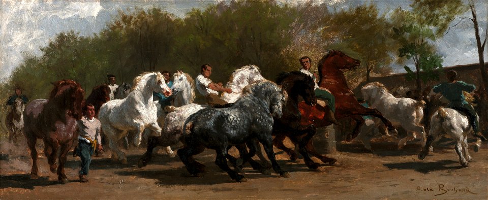 Rosa Bonheur Le March Aux Chevaux Tude C Free Stock