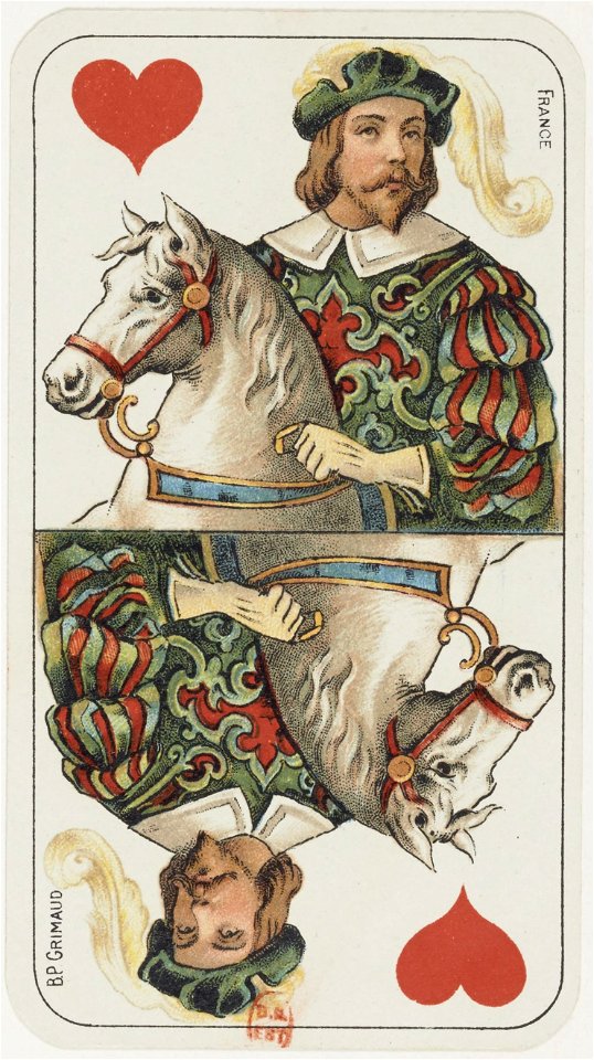 Tarot Nouveau Grimaud 1898 Hearts Knight Free Stock