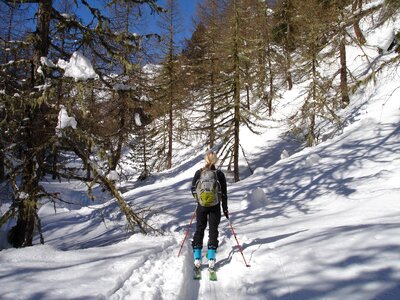 Skiing skitouren goers outdoor photo