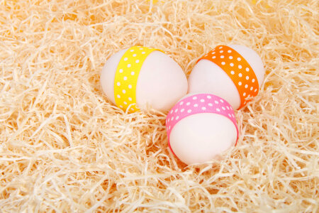 Easter Eggs On Straw photo