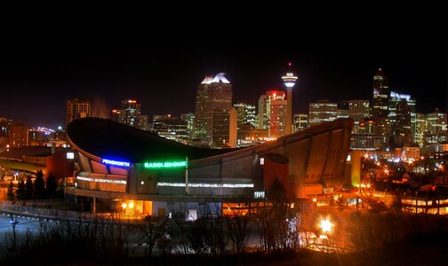 Night downtown city photo