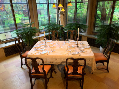Dining Room table set in Mansion
