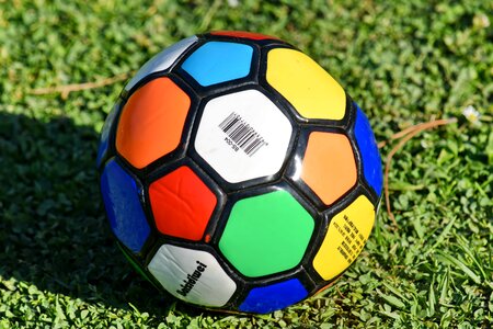 Colourful football soccer ball