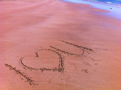 Message writing beach