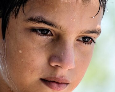 A 9-year-old boy's face, Margarita Island, Venezuela photo