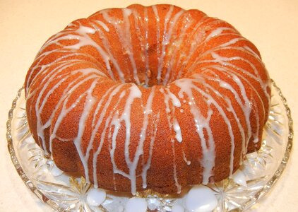Citrus cake confectioner sugar baked photo