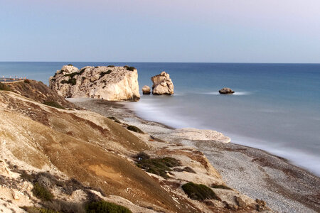 Ocean Shore line landscape in Cyprus photo