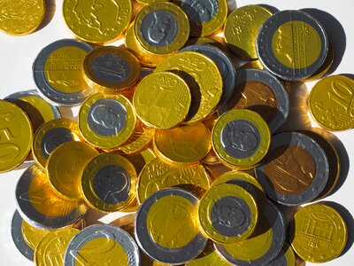 Chocolate coins euros gold