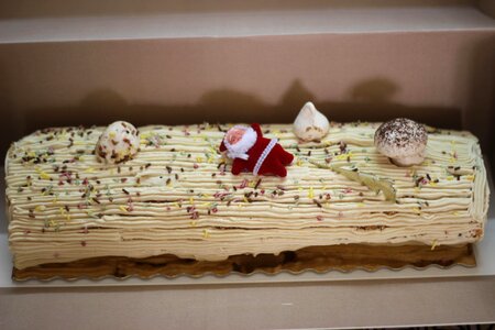Pudding cake yule log photo