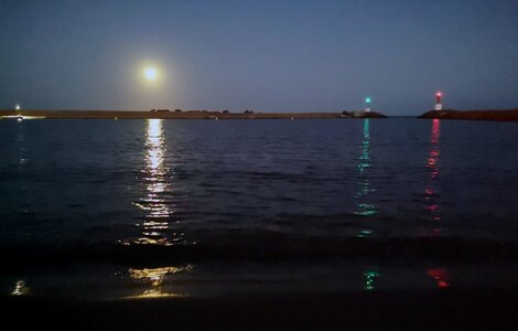 Two lighthouses the port entrance