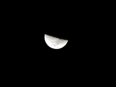 At night full moon black and white