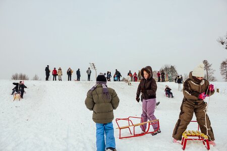 Downhill slope sled photo