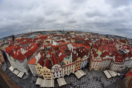 View over Prague from old townhall’s tower