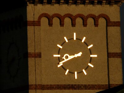 Time indicating pointer clock face photo