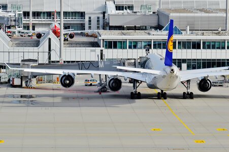 Passenger aircraft travel munich photo