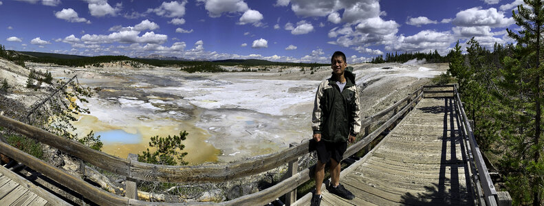 Standing on the boardwalk at Norris Basin photo