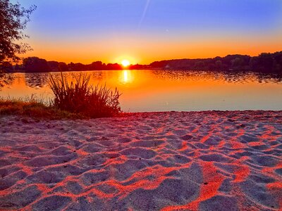 Sunrise lake beach photo