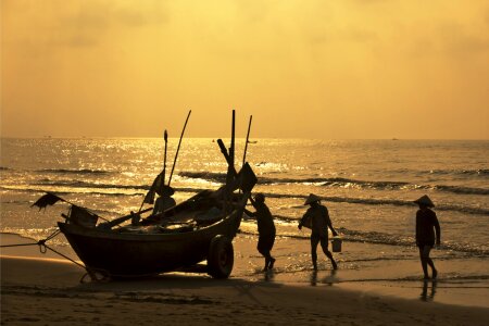 Fishermen is finish a day of fishing photo