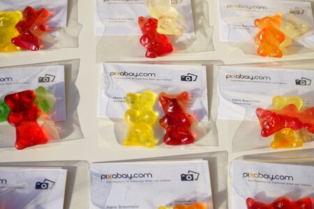 Bags gummi bears packed