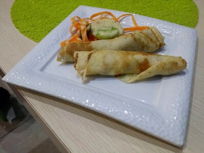 Dish pancake salad