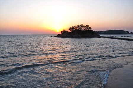 Sunset island sand photo