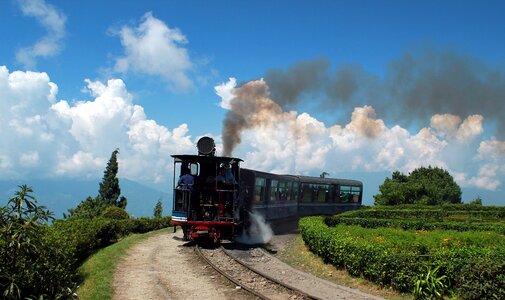 Railroad steam engine steam train