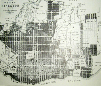 Map of Kingston 1897 in Jamaica photo