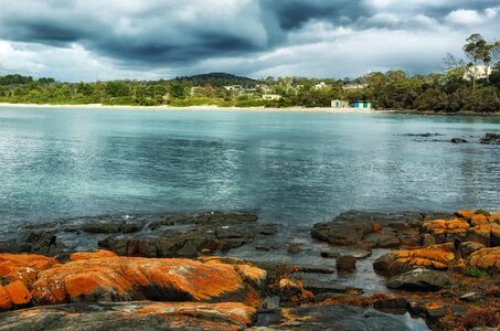 Landscape of Greens Beach in Tasmania, Australia photo