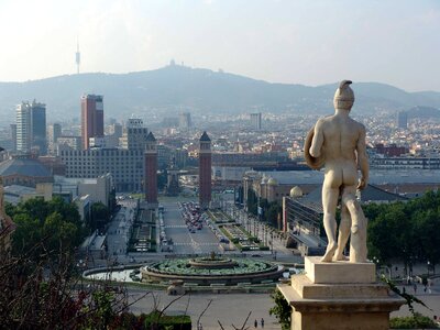 Sculpture barcelona skyline