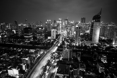 Cityscape of Central Jakarta in Indonesia photo