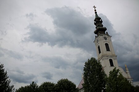 Church Tower bad weather clouds photo