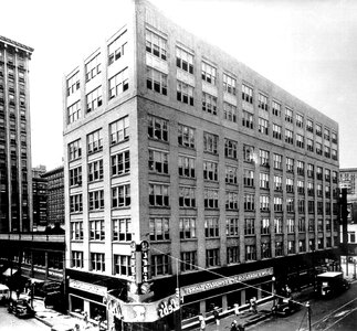 Above building center