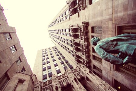 High-rises downtown statue photo