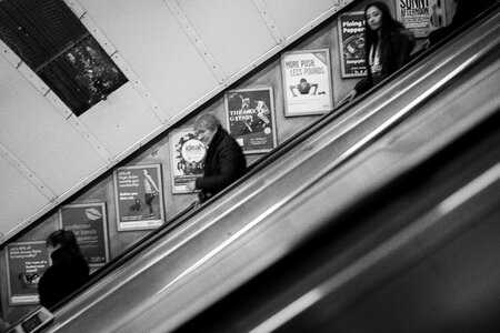 Station underground black and white photo