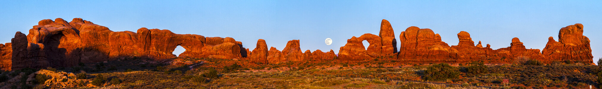 Panoramic of Arches National Park with Supermoon photo