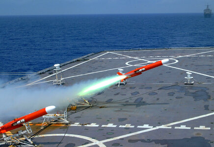 BQM-74E target drone is launched from the flight deck photo