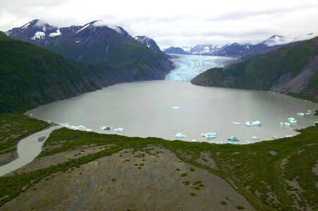 Glacier and glacial lake photo
