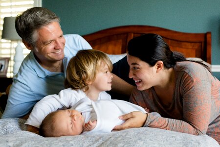 Newborn together happy photo