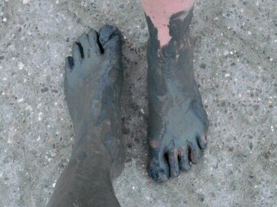 North sea feet dirty photo